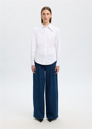 Nicolina slim ls skjorte Bright White Selected Femme 